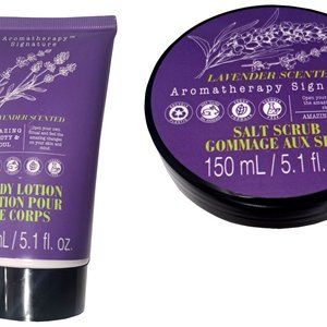 Body Lotion & Salt Scrub Gommage - Lavender Scented 5.1fl oz/150ml Set
